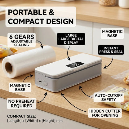 Mini Bag Sealer – 2-in-1 Handheld Heat Sealer & Cutter, Rechargeable